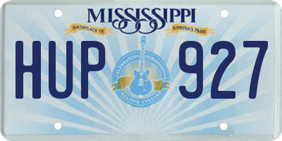 MS license plate HUP927