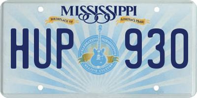 MS license plate HUP930
