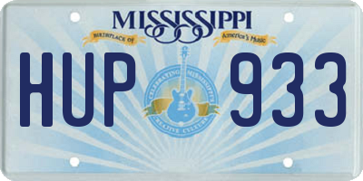 MS license plate HUP933