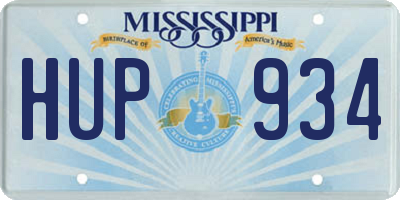 MS license plate HUP934