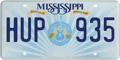 MS license plate HUP935