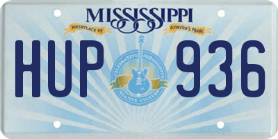 MS license plate HUP936