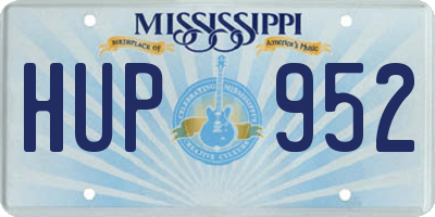 MS license plate HUP952