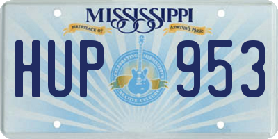 MS license plate HUP953
