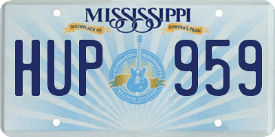 MS license plate HUP959
