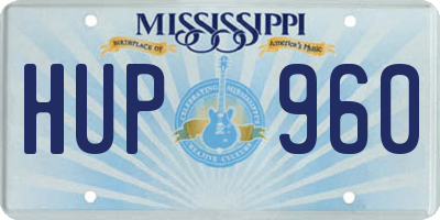 MS license plate HUP960