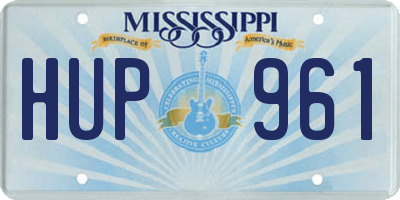 MS license plate HUP961