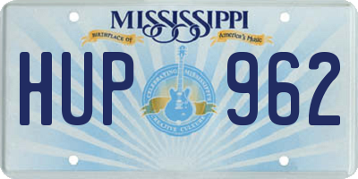 MS license plate HUP962