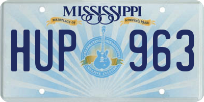 MS license plate HUP963