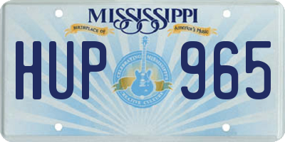 MS license plate HUP965