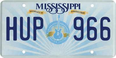 MS license plate HUP966