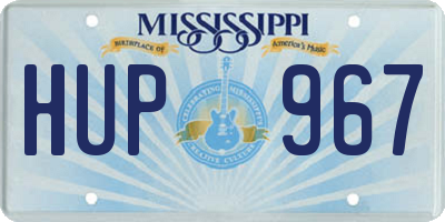 MS license plate HUP967