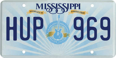 MS license plate HUP969