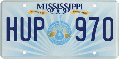 MS license plate HUP970