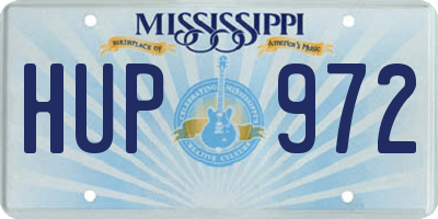 MS license plate HUP972