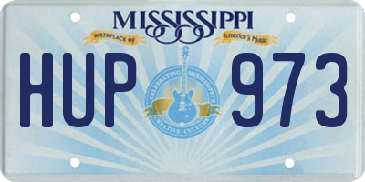 MS license plate HUP973