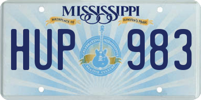 MS license plate HUP983