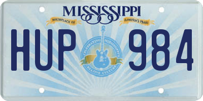 MS license plate HUP984