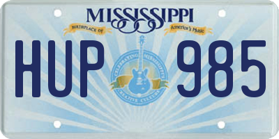 MS license plate HUP985