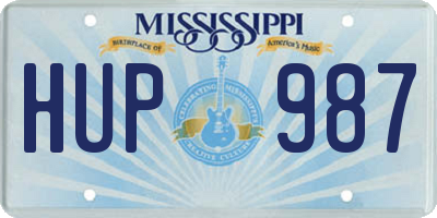 MS license plate HUP987