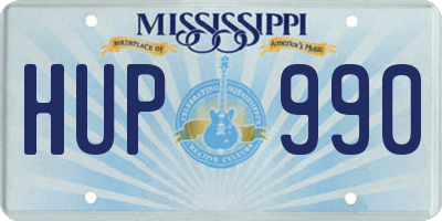 MS license plate HUP990