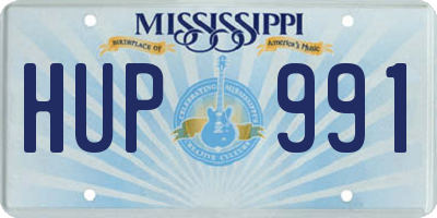 MS license plate HUP991