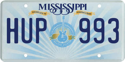 MS license plate HUP993