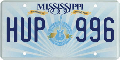 MS license plate HUP996