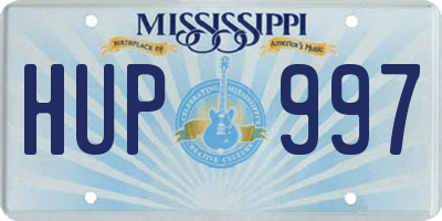 MS license plate HUP997
