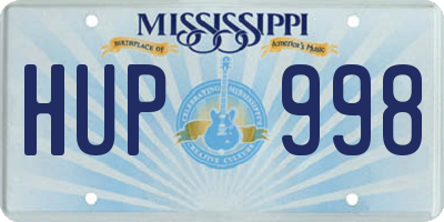 MS license plate HUP998
