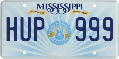 MS license plate HUP999