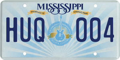 MS license plate HUQ004