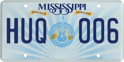 MS license plate HUQ006