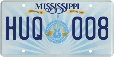 MS license plate HUQ008