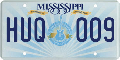 MS license plate HUQ009