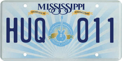 MS license plate HUQ011