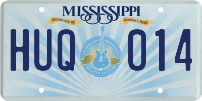 MS license plate HUQ014