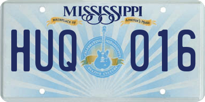 MS license plate HUQ016