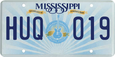 MS license plate HUQ019