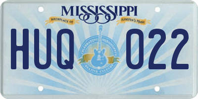 MS license plate HUQ022