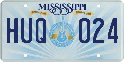MS license plate HUQ024