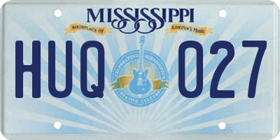 MS license plate HUQ027