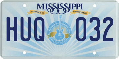 MS license plate HUQ032