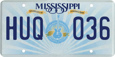 MS license plate HUQ036