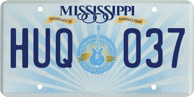 MS license plate HUQ037