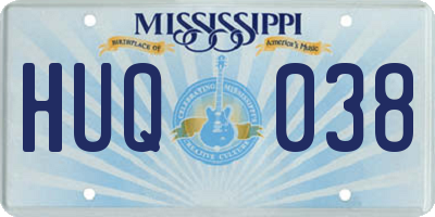 MS license plate HUQ038