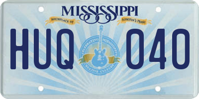 MS license plate HUQ040