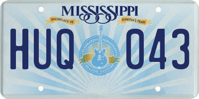 MS license plate HUQ043