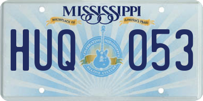 MS license plate HUQ053
