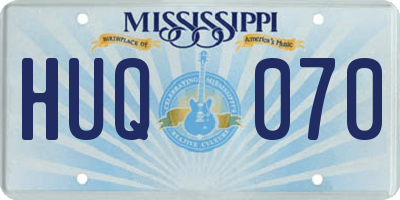 MS license plate HUQ070